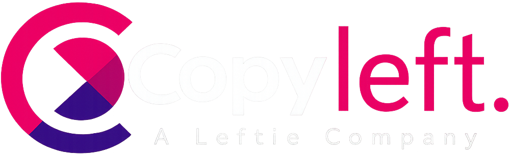 Copyleft white logo